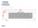 Cijferdisplay 8-Digit 7-segments blauw 74HC595 - 61x14mm